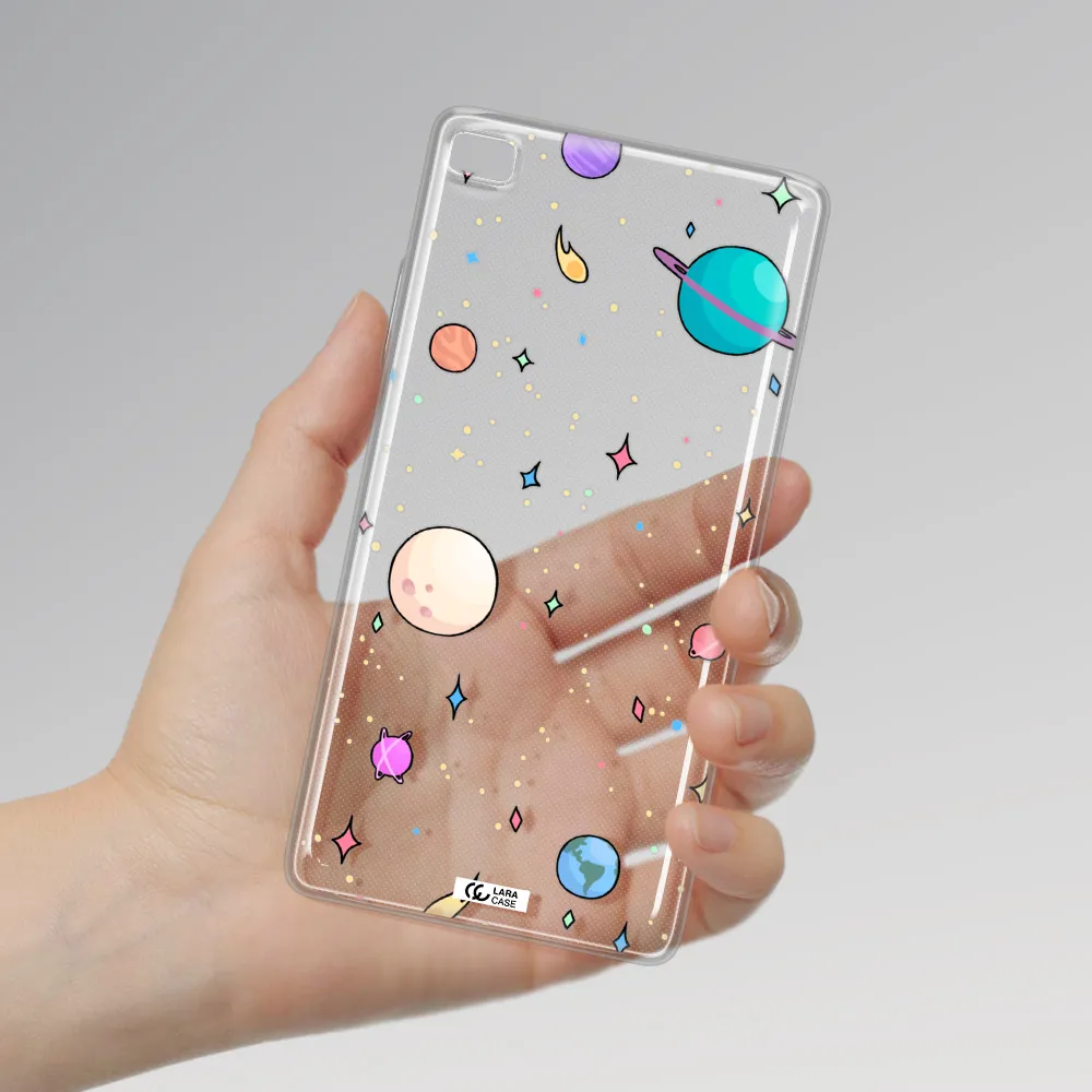 Solar System Print Huawei P8 Clear TPU Case