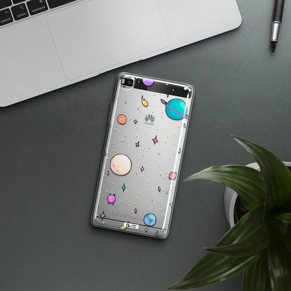 Solar System Print Huawei P8 Clear TPU Case