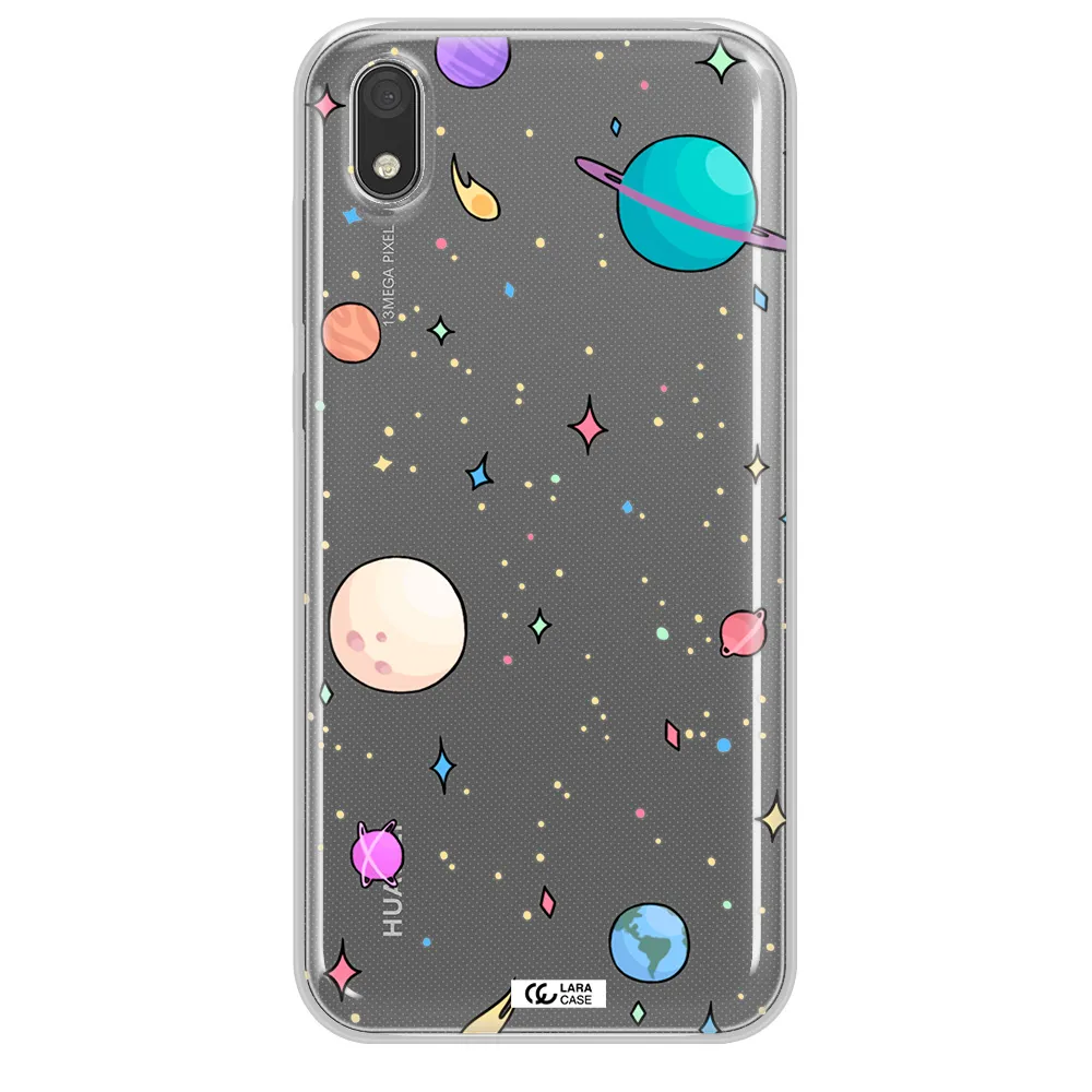 Solar System Print Huawei Y5 2019 Clear TPU Case