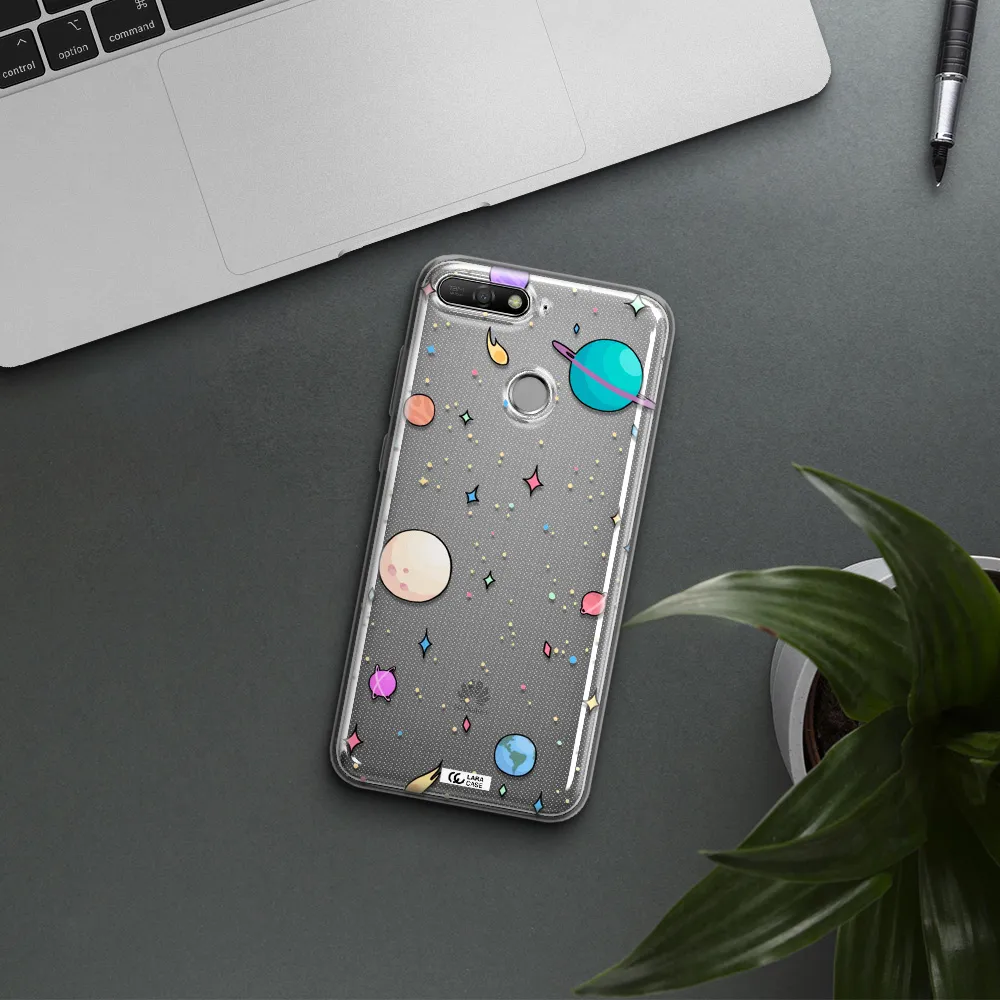 Solar System Print Huawei Y6 Prime 2018 Clear TPU Case