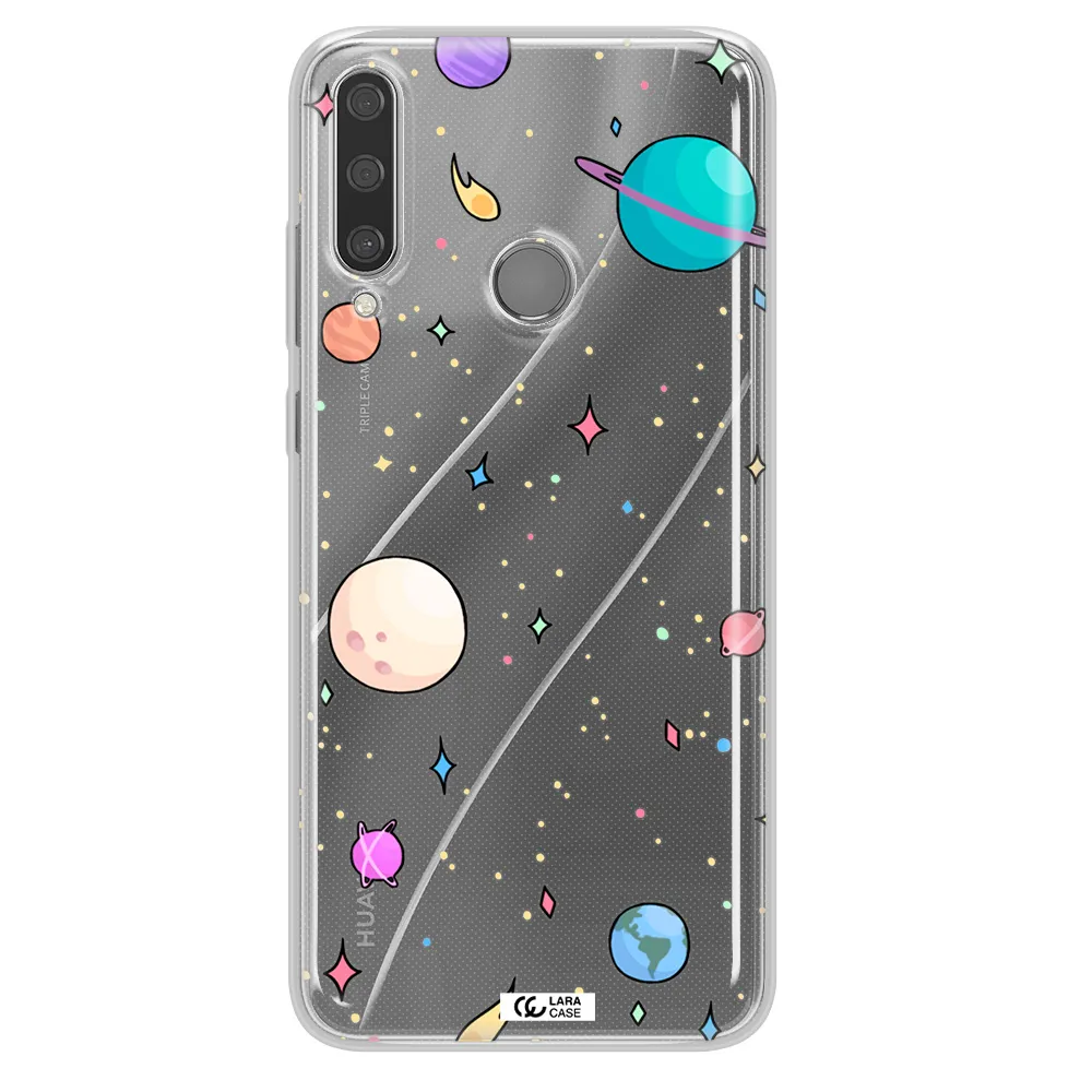 Solar System Print Huawei Y6P Clear TPU Case