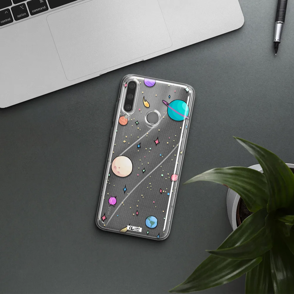 Solar System Print Huawei Y6P Clear TPU Case