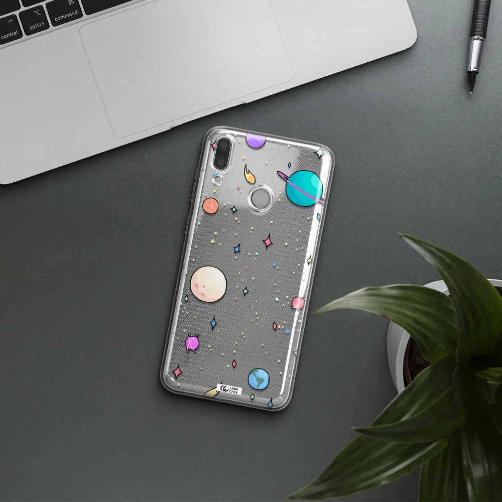 Solar System Print Huawei Y7 2019 Clear TPU Case