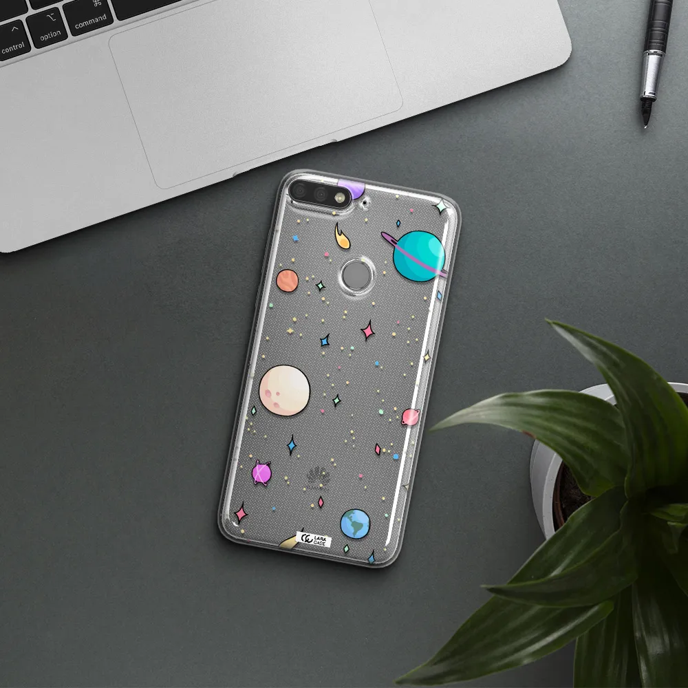 Solar System Print Huawei Y7 Prime 2018 Clear TPU Case