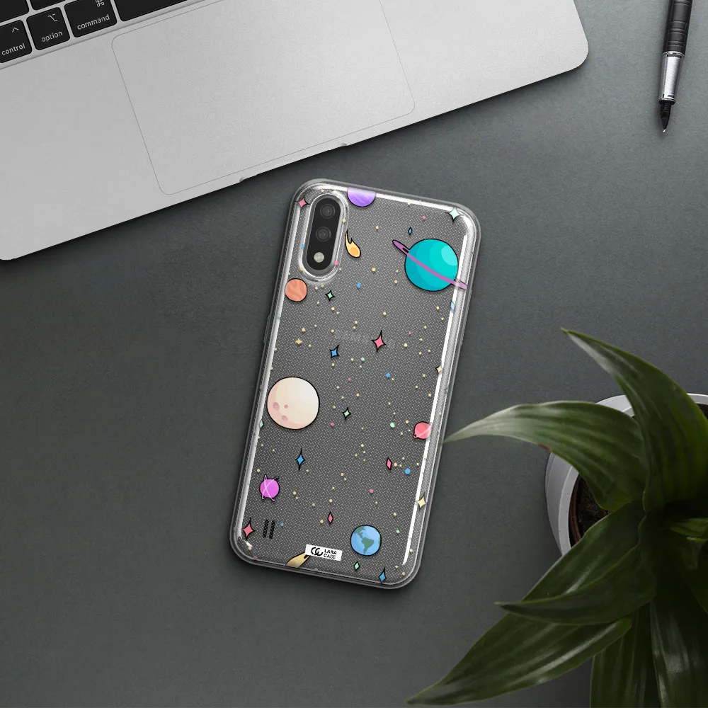 Solar System Print Samsung A01 Clear TPU Case