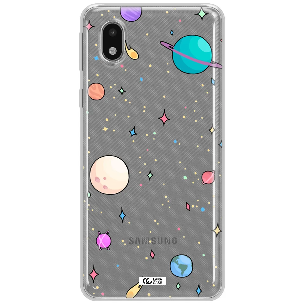 Solar System Print Samsung A01 Core Clear Tpu Case