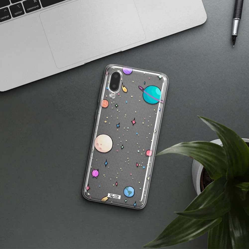 Solar System Print Samsung A02 Clear TPU Case