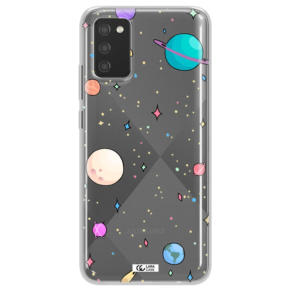 Solar System Print Samsung A02S Clear TPU Case