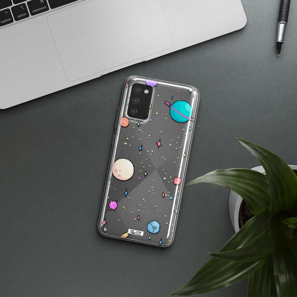 Solar System Print Samsung A02S Clear TPU Case