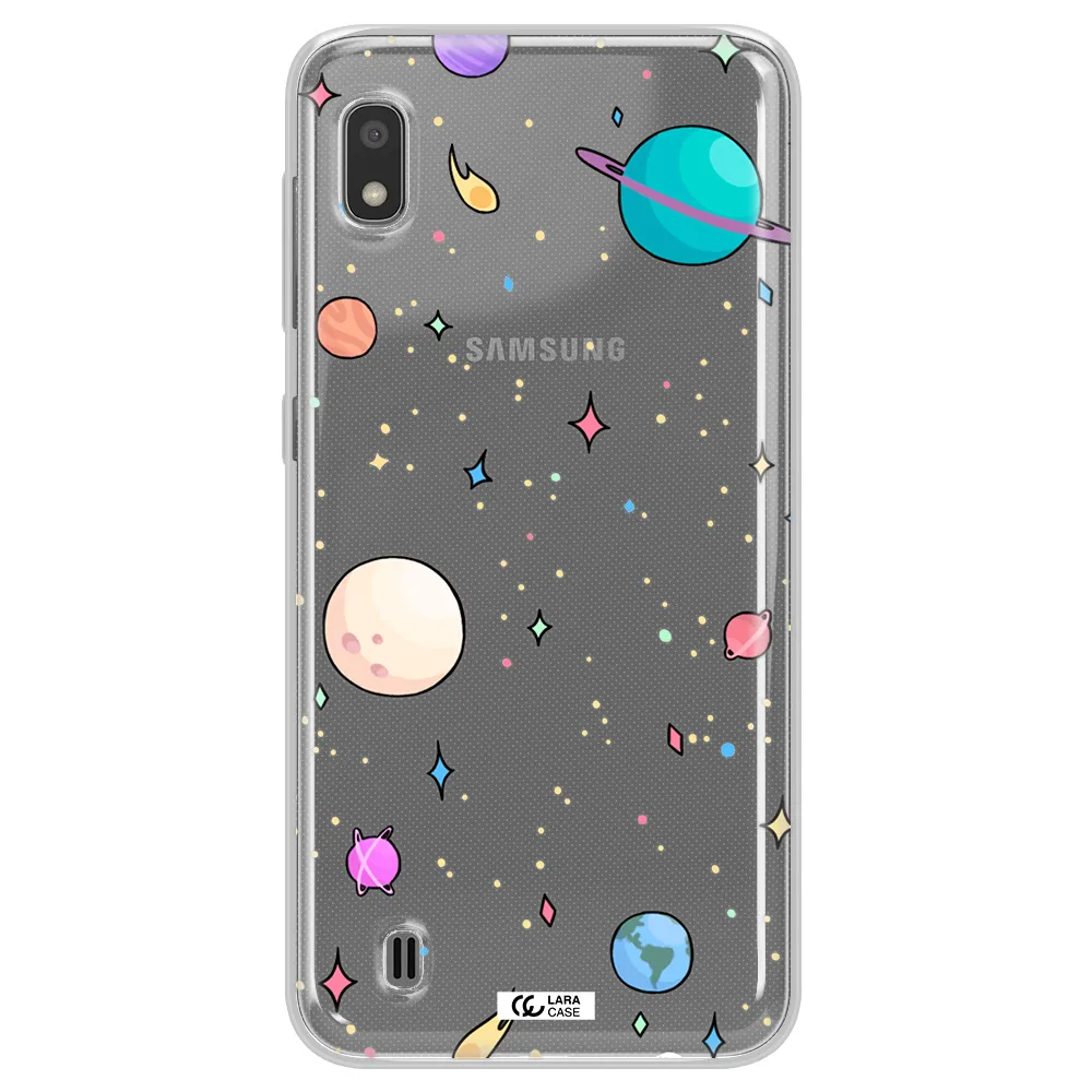 Solar System Print Samsung A10 Clear TPU Case