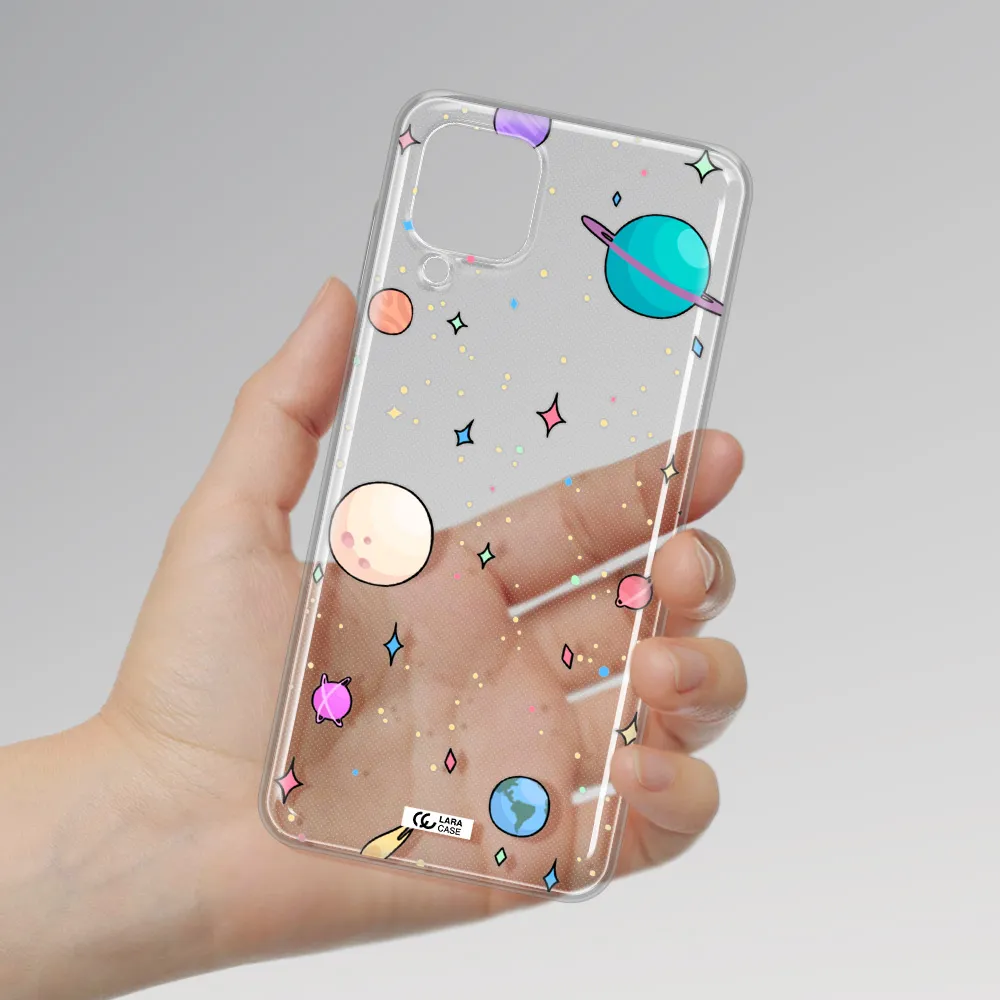 Solar System Print Samsung A12 4g Clear TPU Case