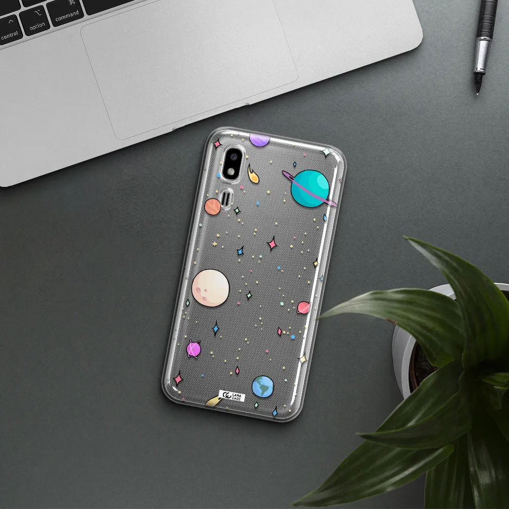 Solar System Print Samsung A2 Core Clear TPU Case