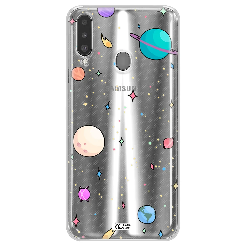 Solar System Print Samsung A20S Clear TPU Case