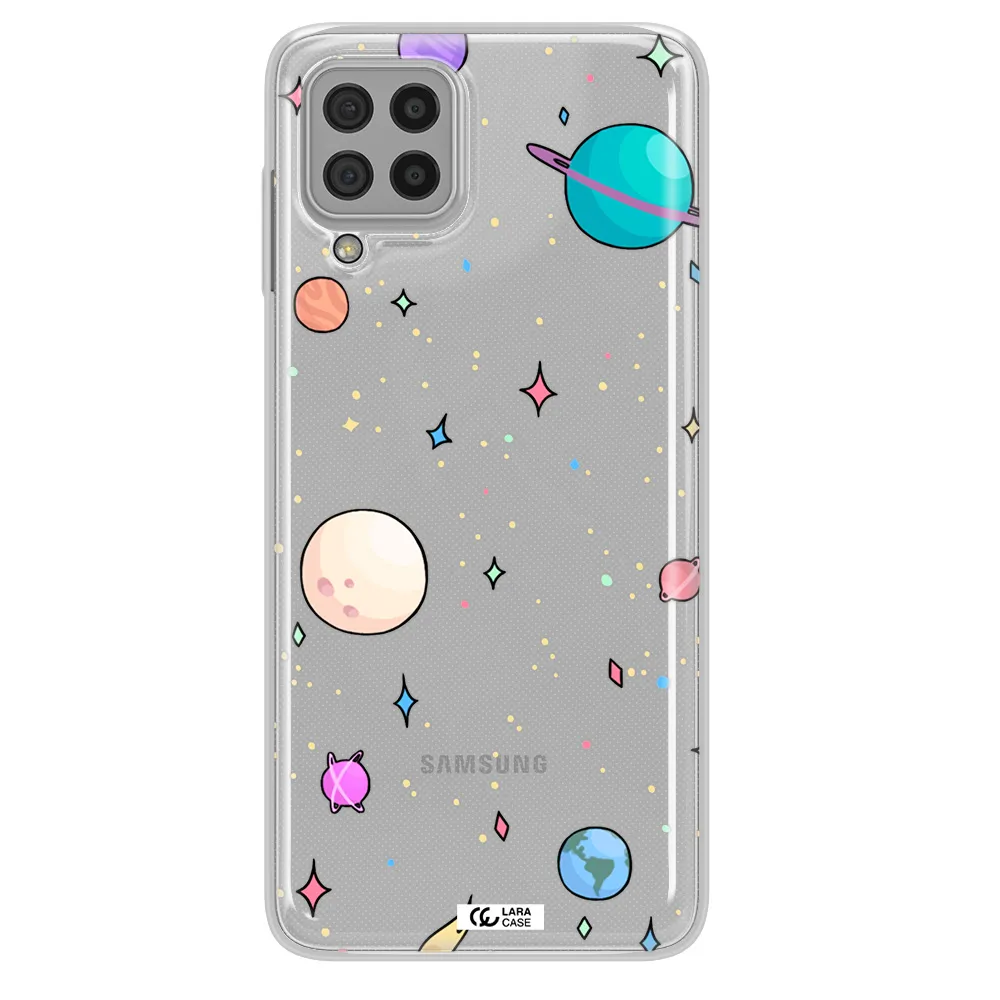 Solar System Print Samsung A22 4g Clear TPU Case