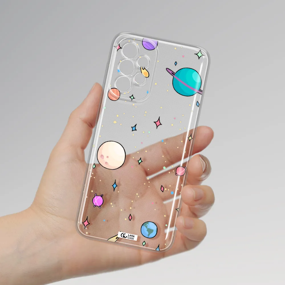 Solar System Print Samsung A23 5G Clear Tpu Case