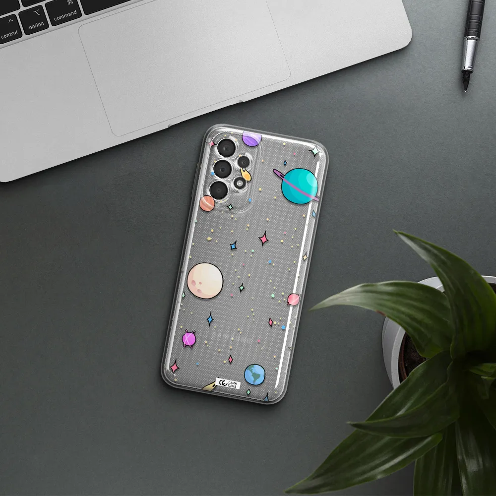 Solar System Print Samsung A23 5G Clear Tpu Case