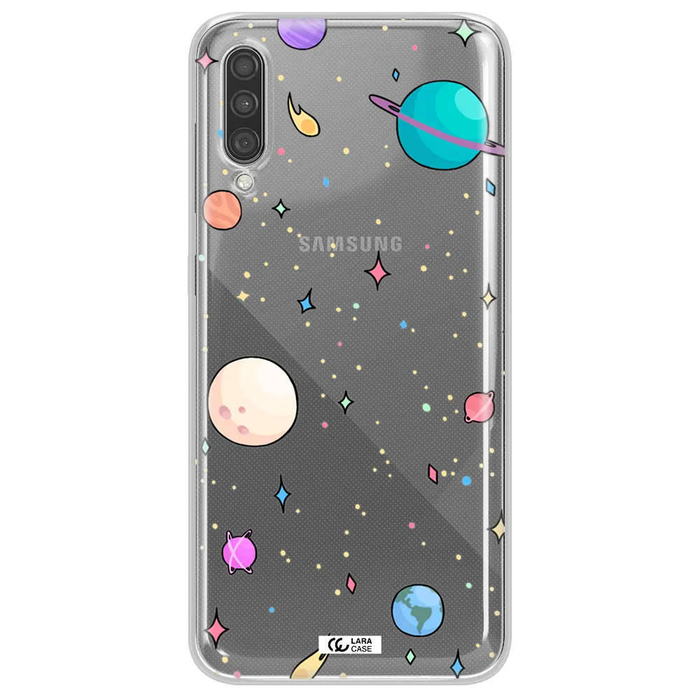 Solar System Print Samsung A30S Clear TPU Case