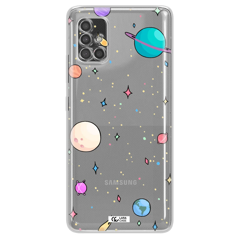 Solar System Print Samsung A40S Clear Tpu Case