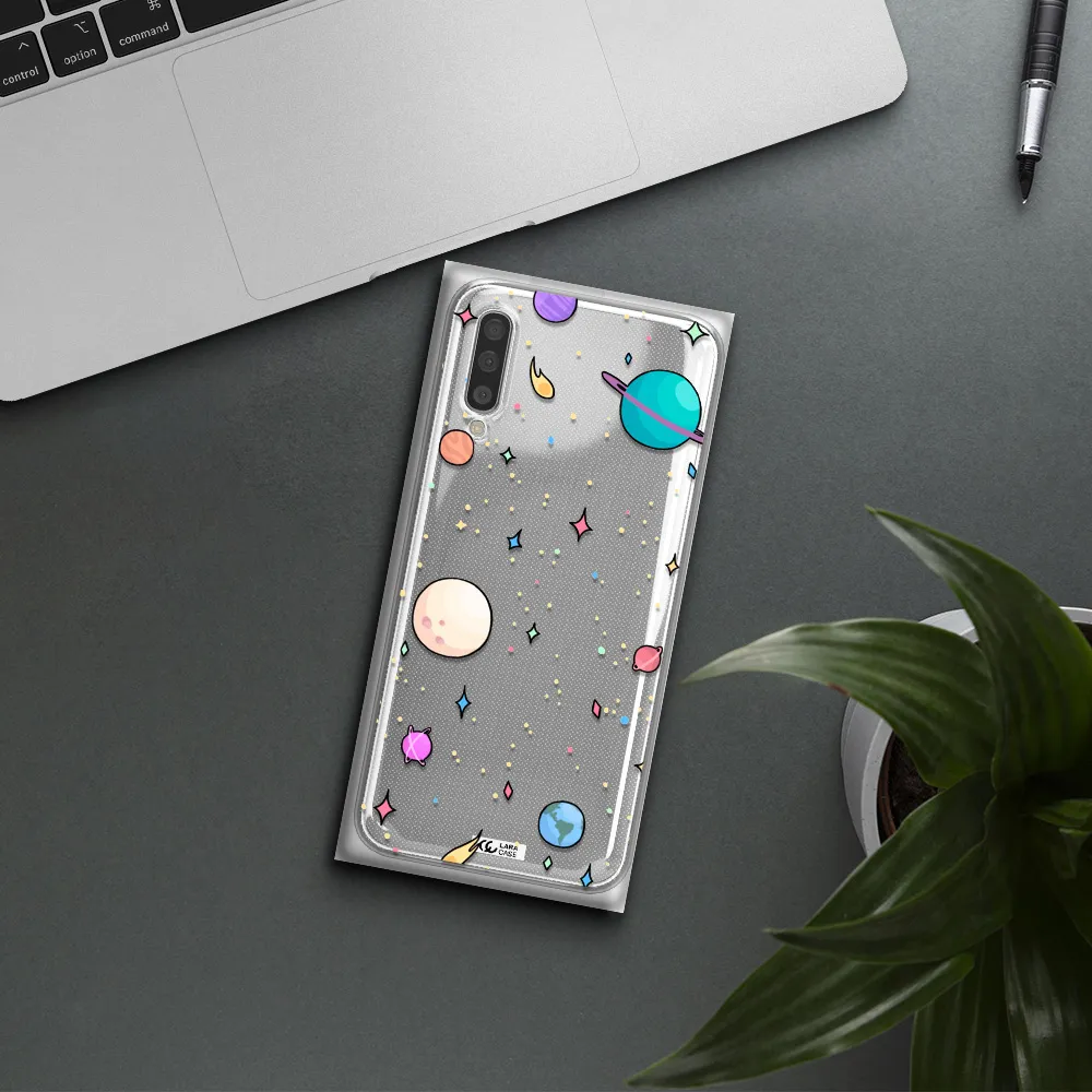 Solar System Print Samsung A50S Clear Tpu Case