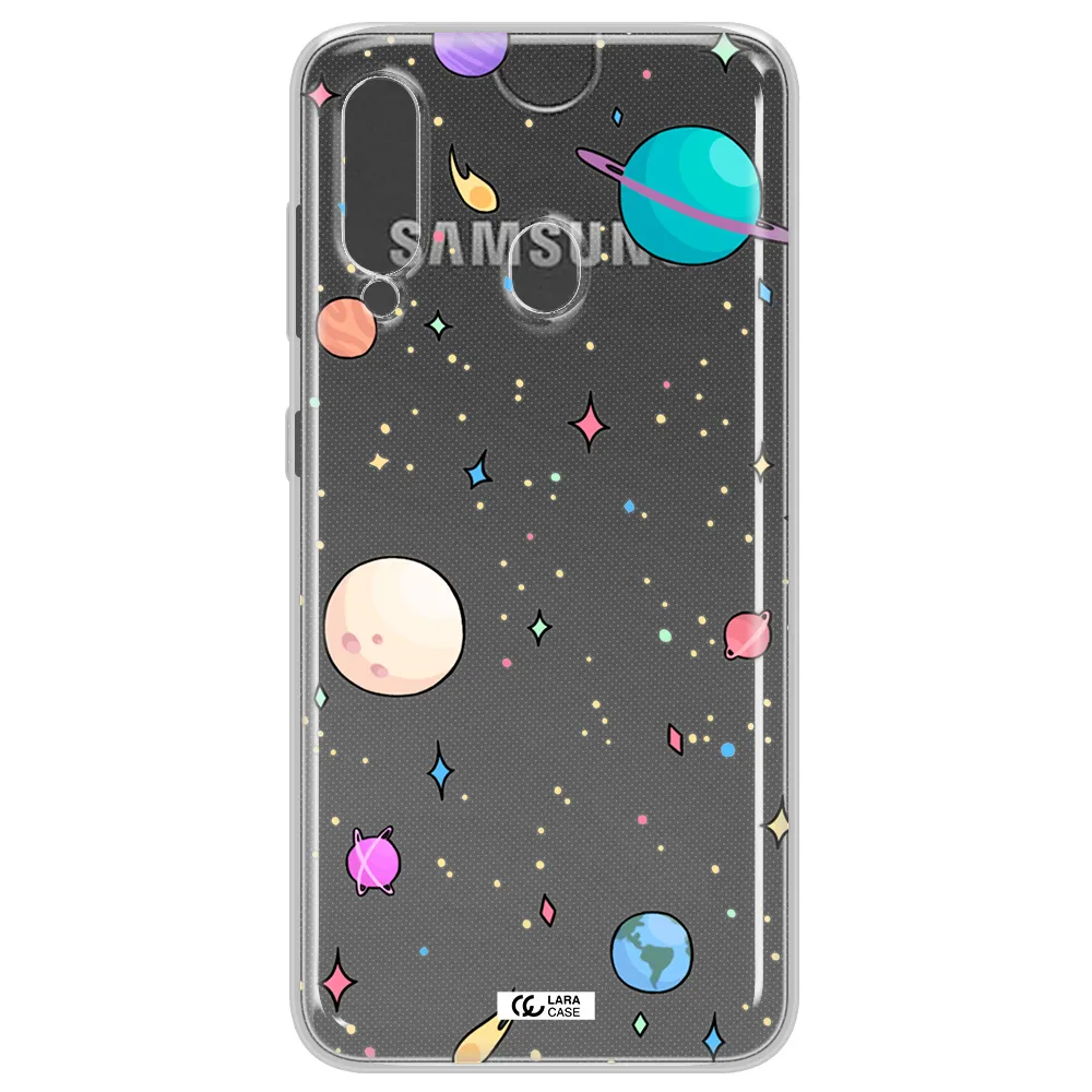 Solar System Print Samsung A60 Clear TPU Case
