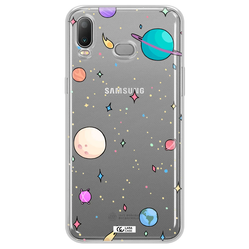 Solar System Print Samsung A6S Clear TPU Case