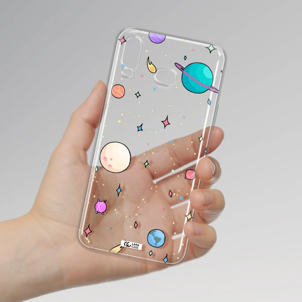 Solar System Print Samsung A6S Clear TPU Case