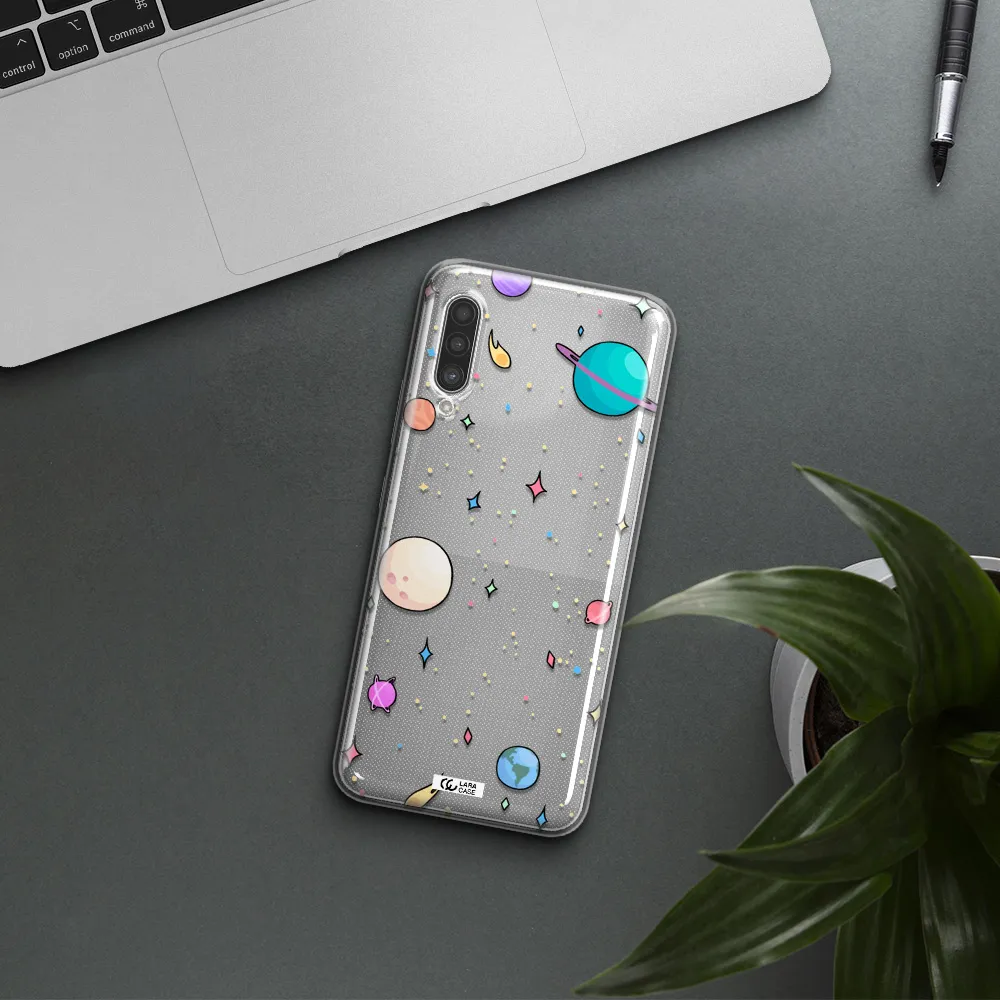 Solar System Print Samsung A90 Clear TPU Case