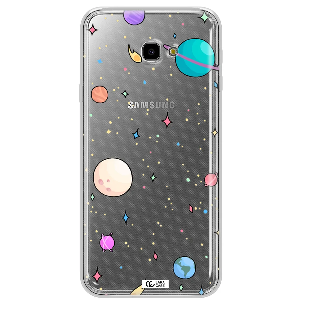 Solar System Print Samsung J4 Plus Clear TPU Case