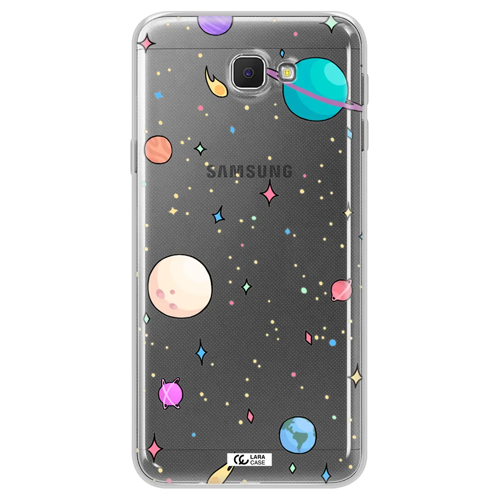 Solar System Print Samsung J5 Prime Clear TPU Case