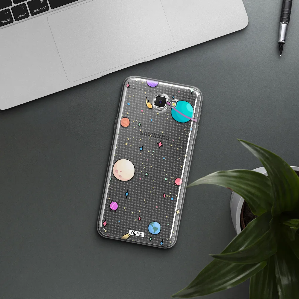 Solar System Print Samsung J5 Prime Clear TPU Case