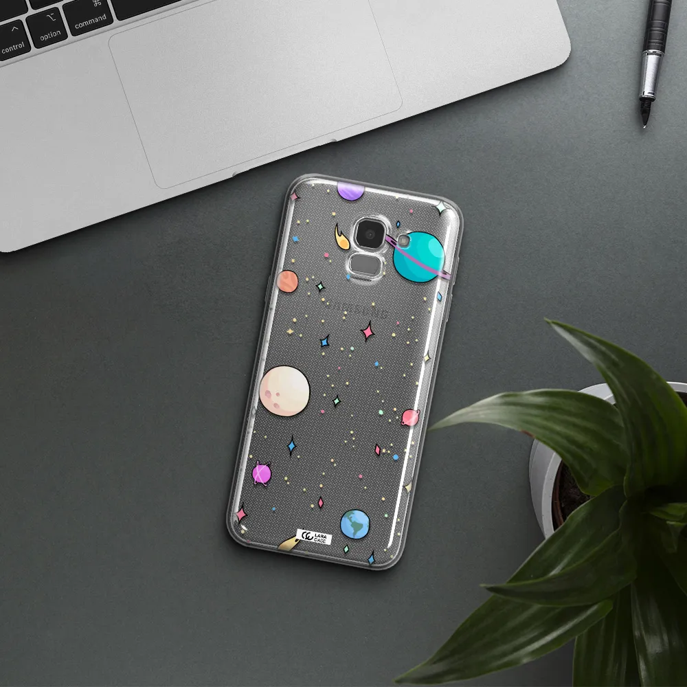 Solar System Print Samsung J6 Clear TPU Case