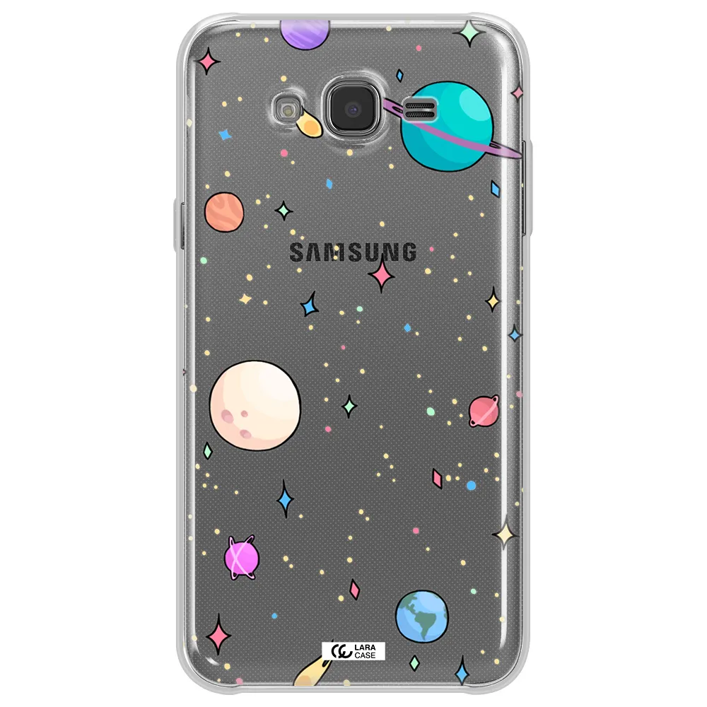 Solar System Print Samsung J7 2015 Clear TPU Case