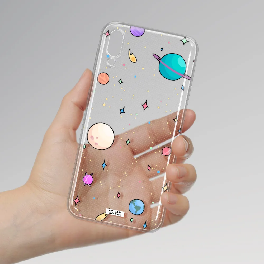 Solar System Print Samsung M10 Clear TPU Case