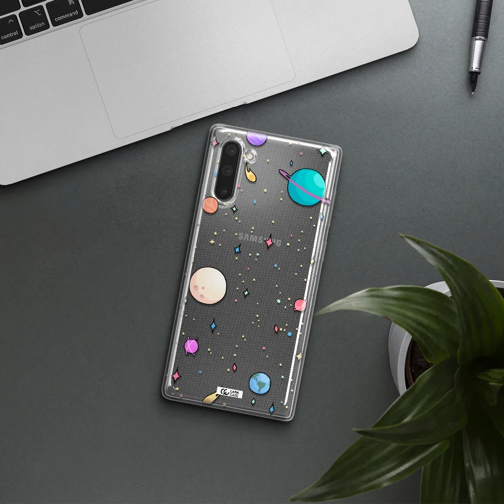 Solar System Print Samsung Note 10 Clear TPU Case