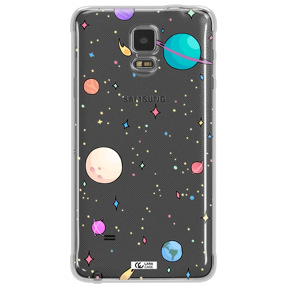 Solar System Print Samsung Note 4 Clear TPU Case