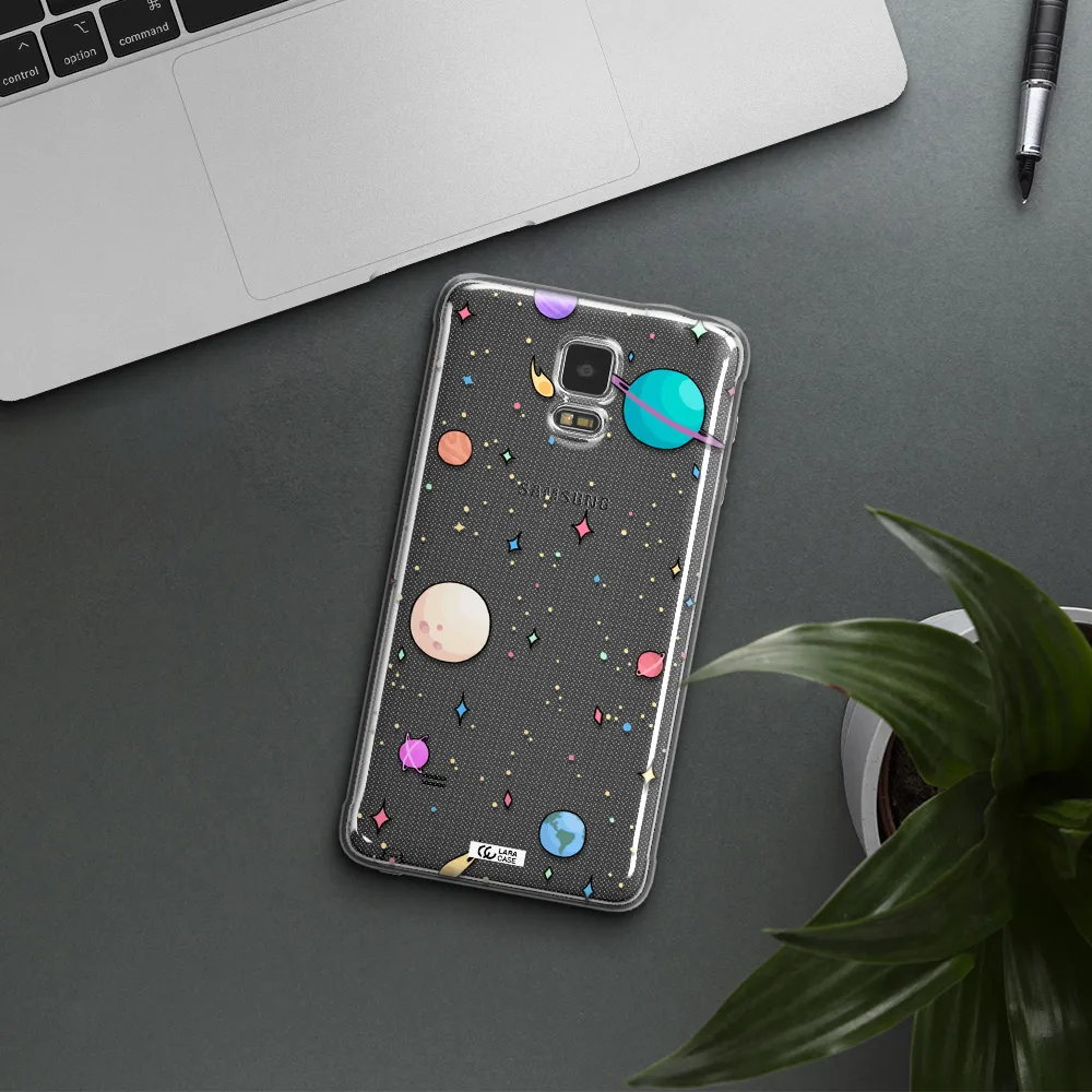 Solar System Print Samsung Note 4 Clear TPU Case