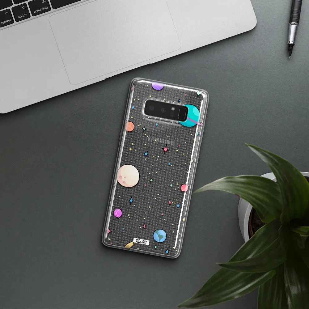 Solar System Print Samsung Note 8 Clear TPU Case