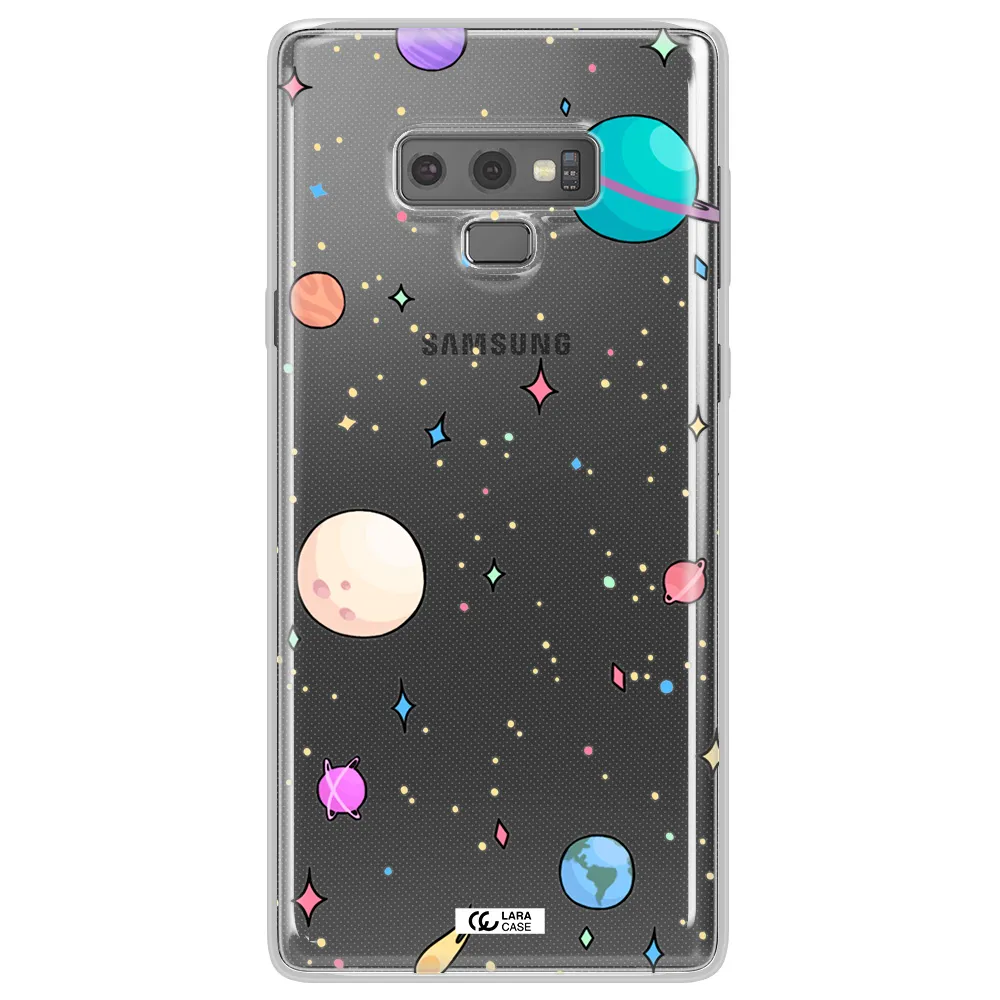 Solar System Print Samsung Note 9 Clear TPU Case