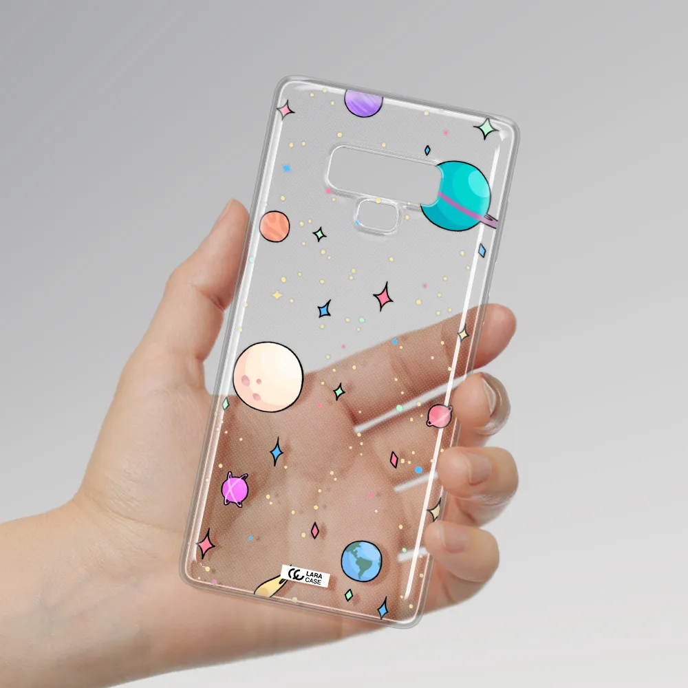 Solar System Print Samsung Note 9 Clear TPU Case