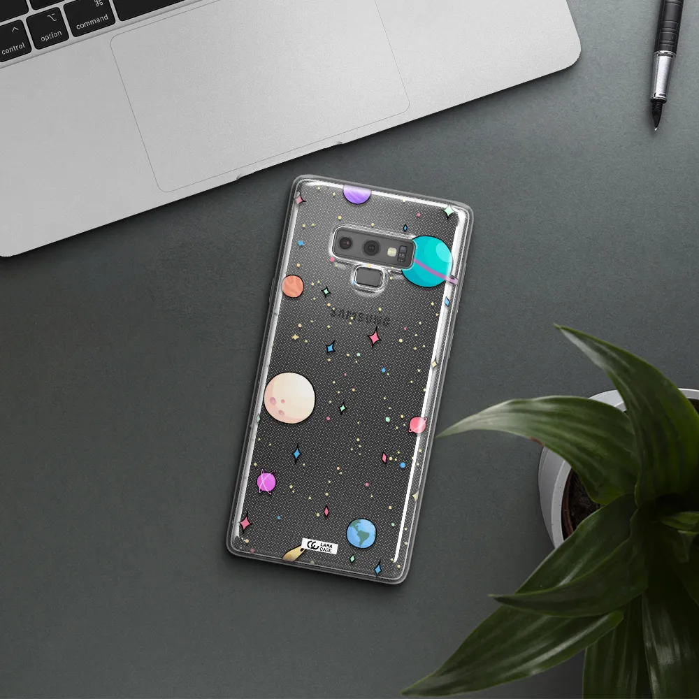 Solar System Print Samsung Note 9 Clear TPU Case