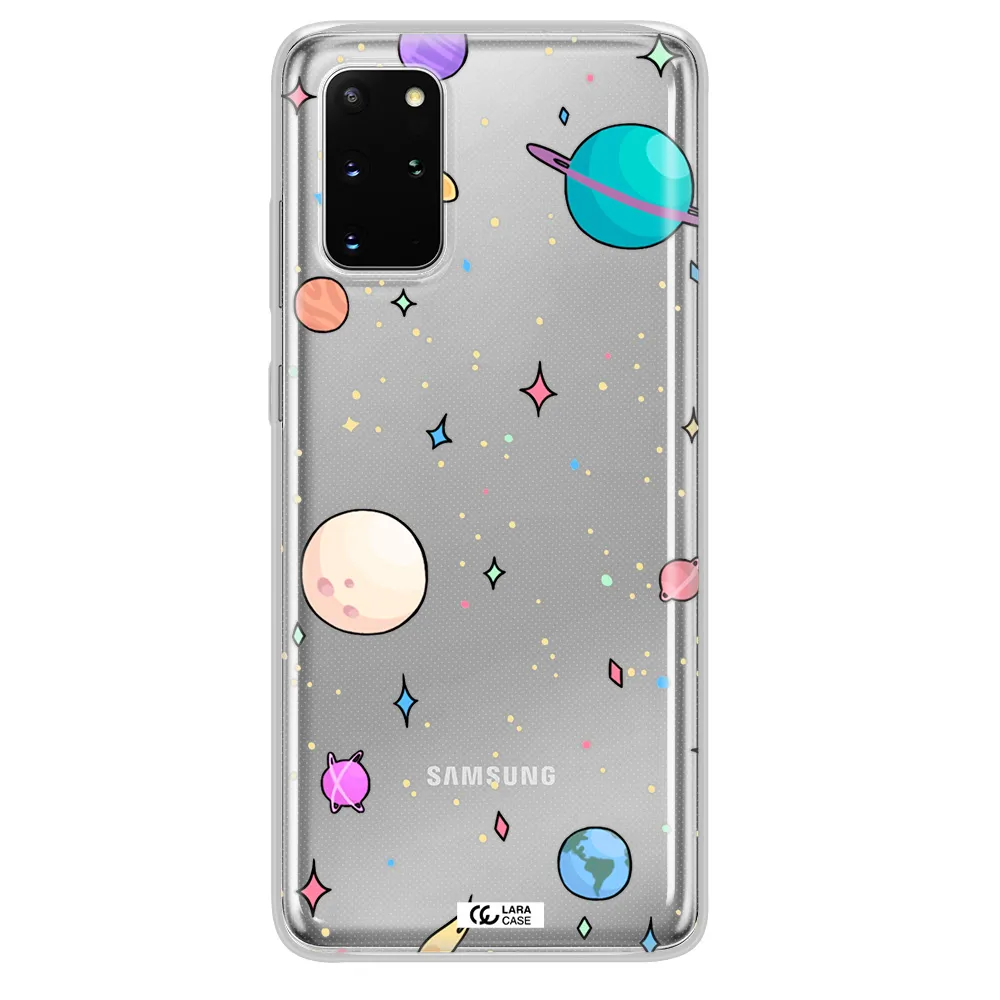 Solar System Print Samsung S 20 Plus Clear TPU Case