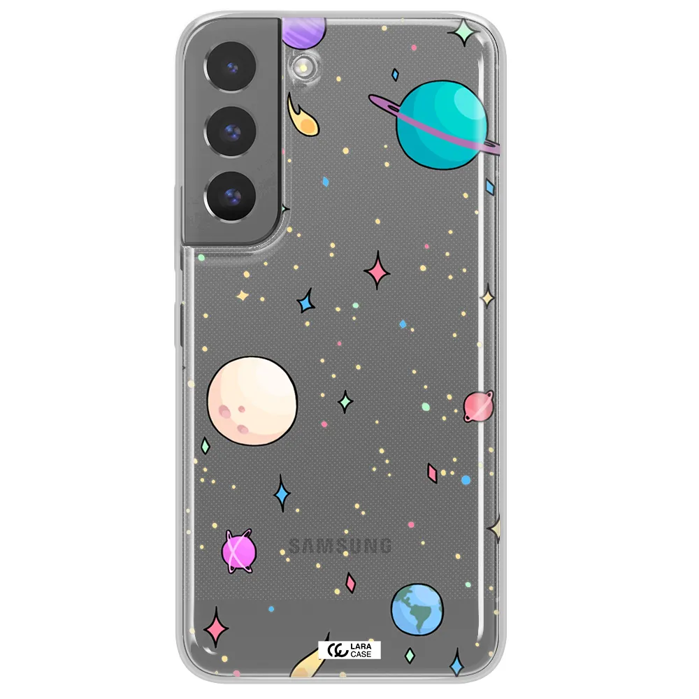 Solar System Print Samsung S 22 Clear TPU Case