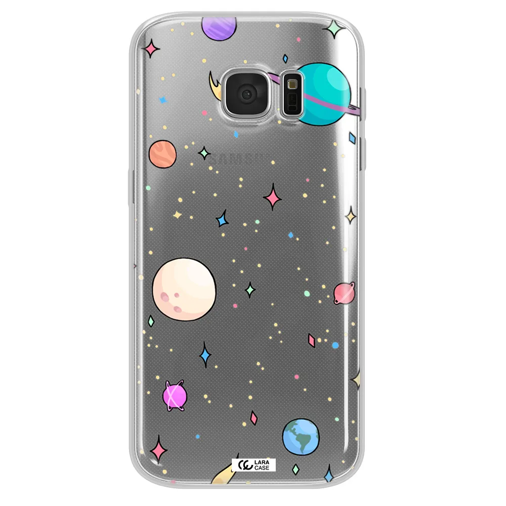 Solar System Print Samsung S 7 Clear TPU Case