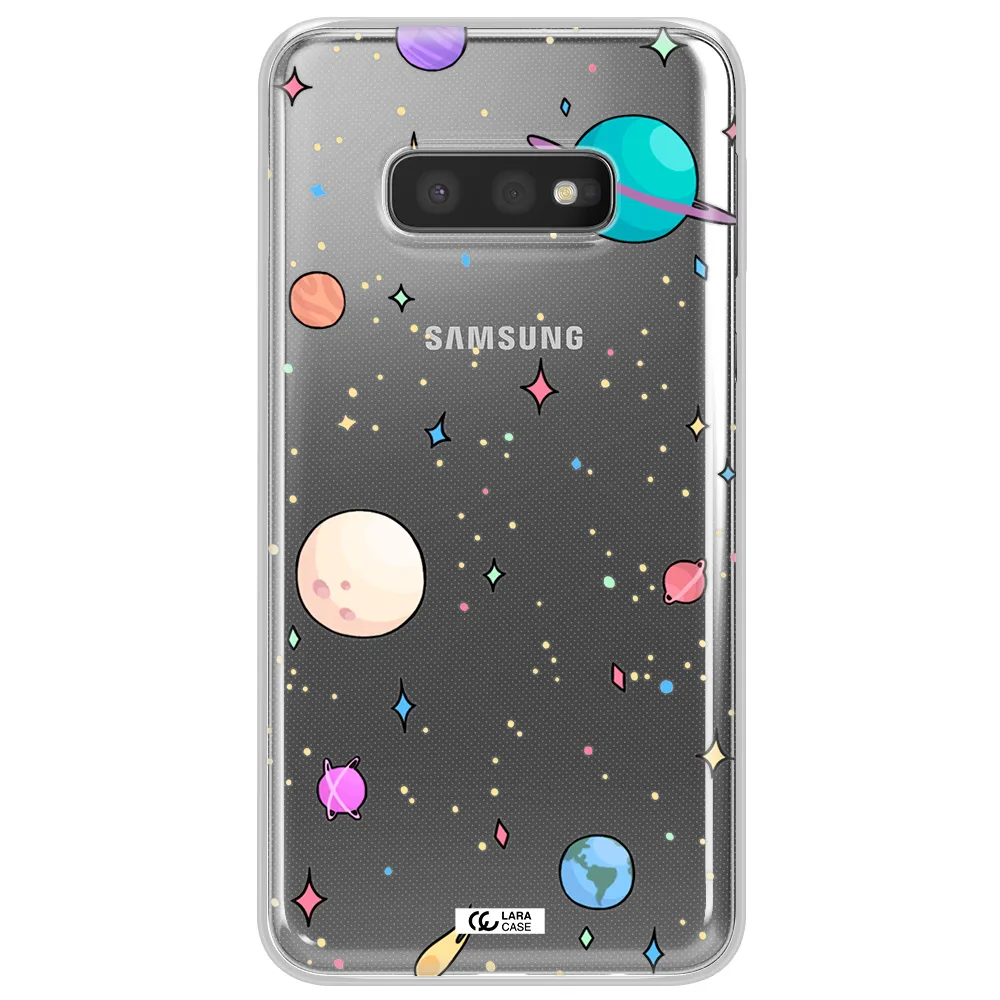 Solar System Print Samsung S10e Clear TPU Case