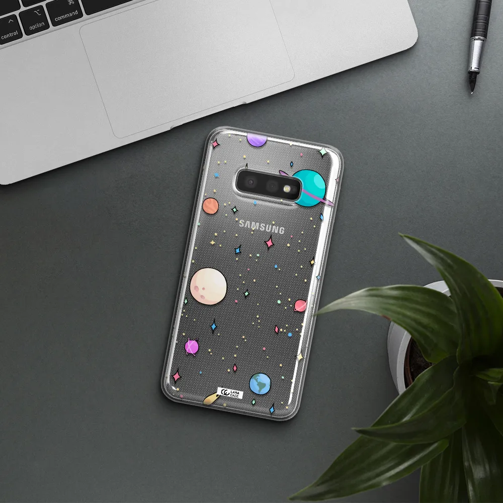 Solar System Print Samsung S10e Clear TPU Case