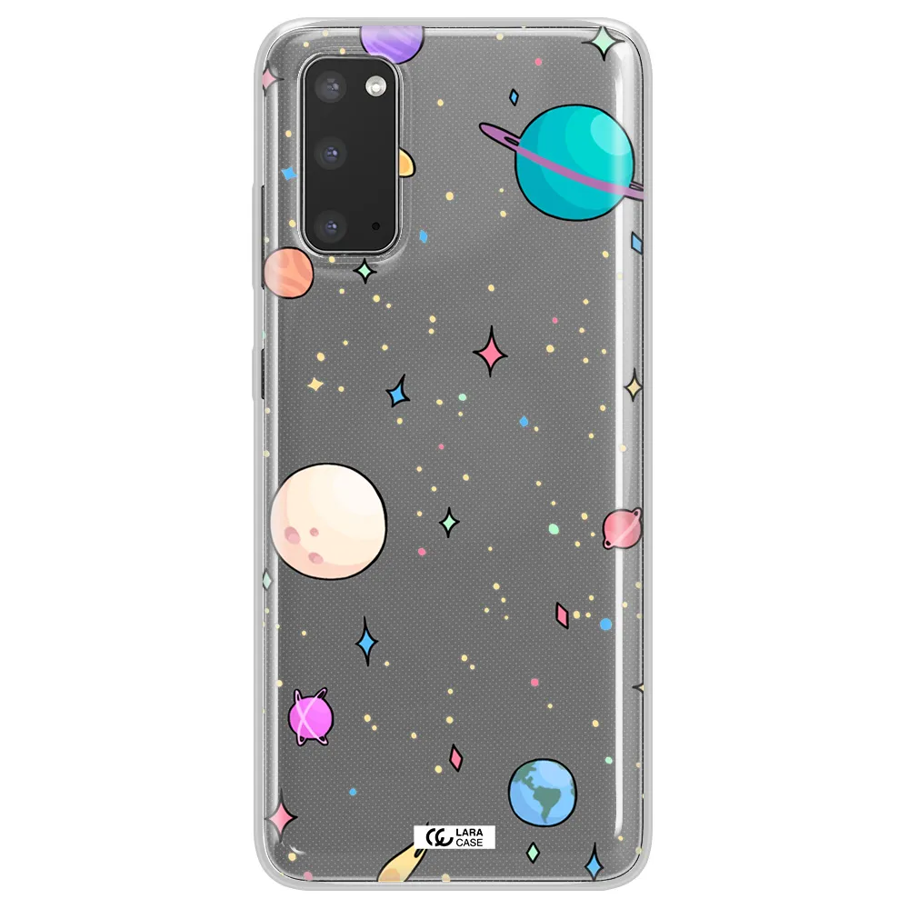 Solar System Print Samsung S20 Clear TPU Case