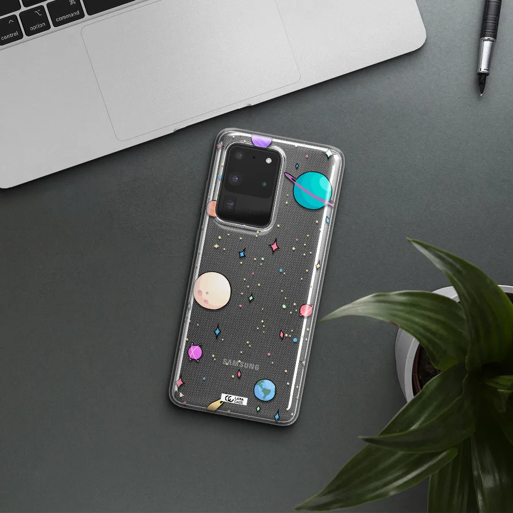 Solar System Print Samsung S20 Ultra Clear TPU Case