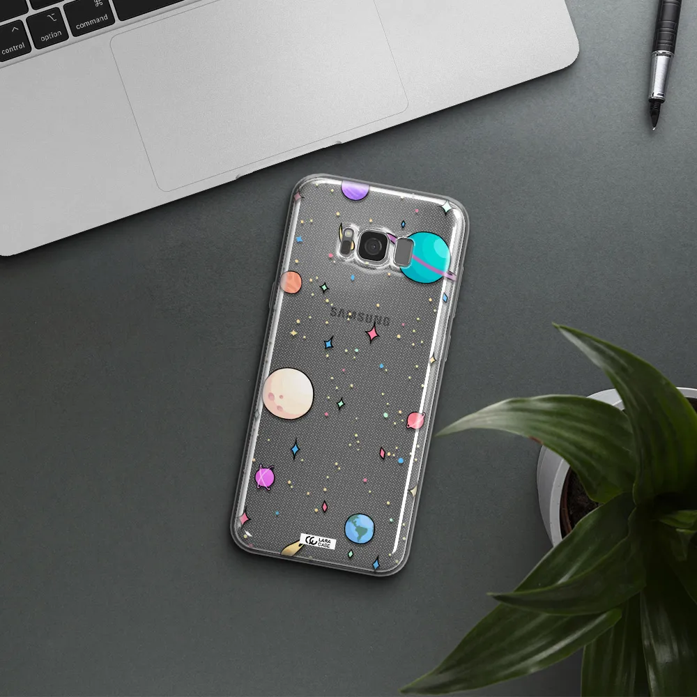 Solar System Print Samsung S8 Plus Clear TPU Case