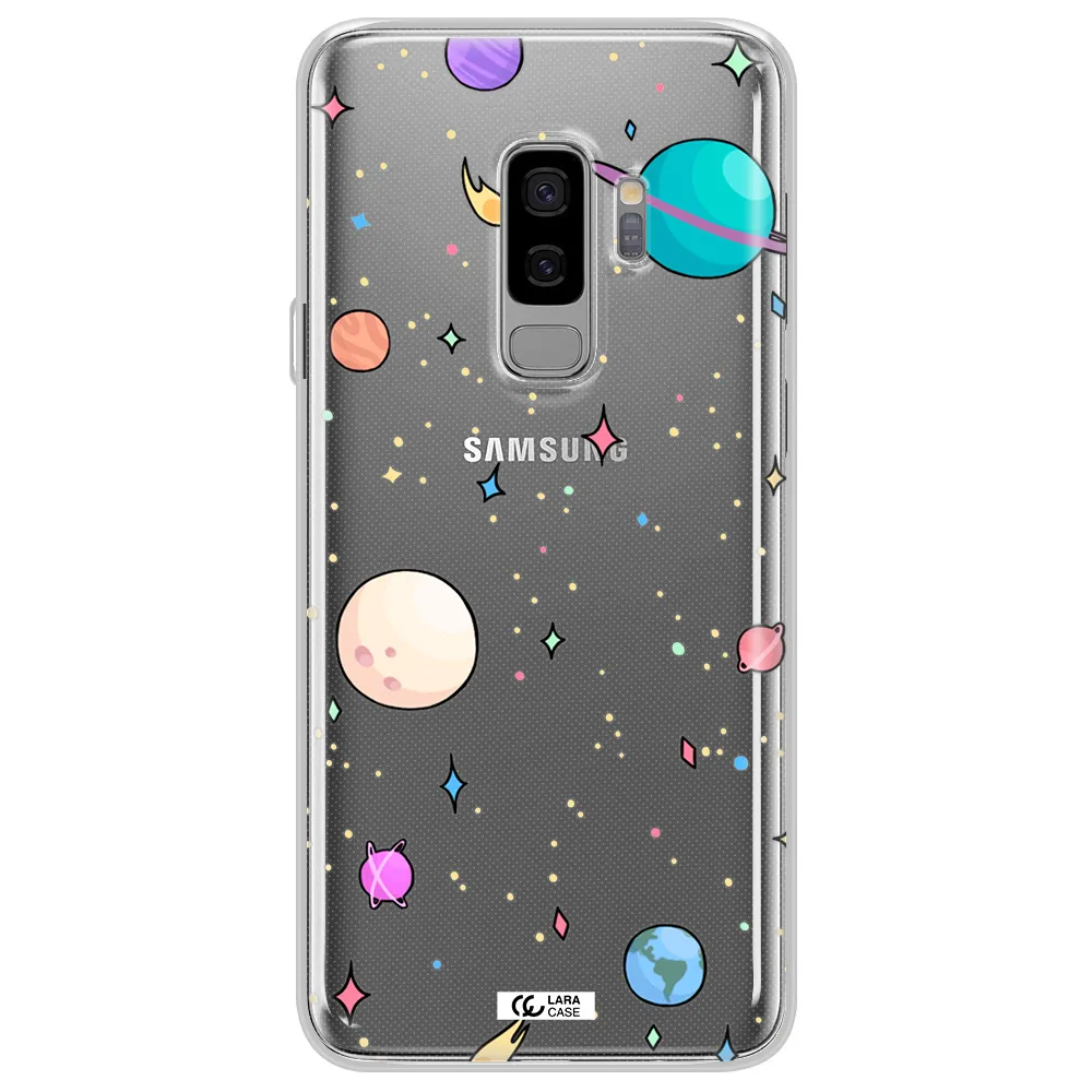 Solar System Print Samsung S9 Plus Clear TPU Case