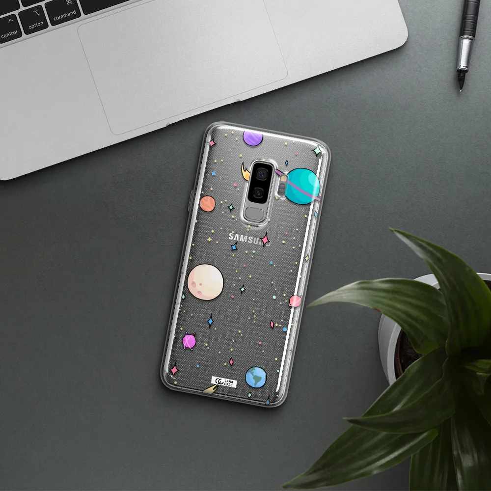 Solar System Print Samsung S9 Plus Clear TPU Case